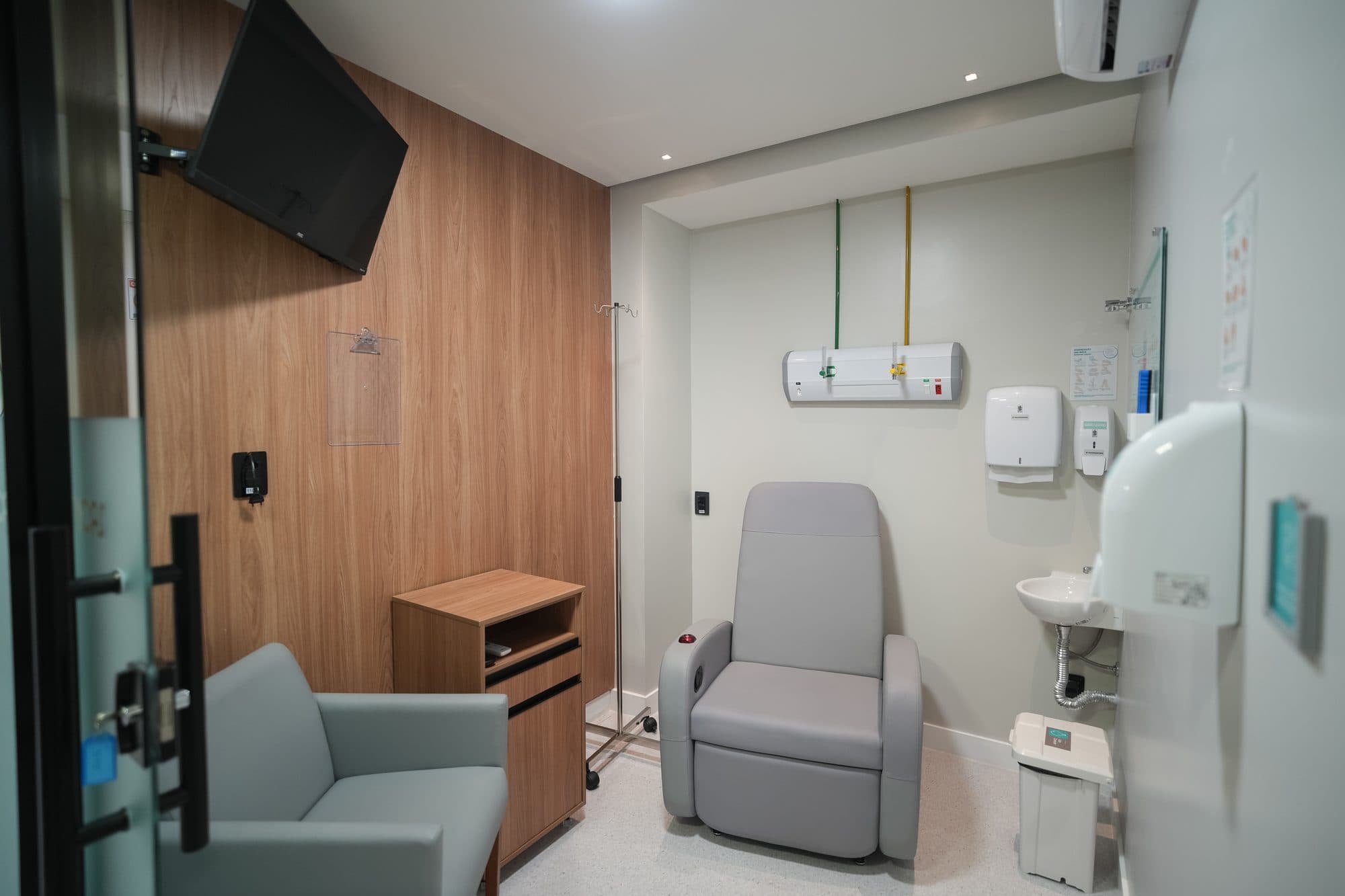 Sala de infusão acolhedora